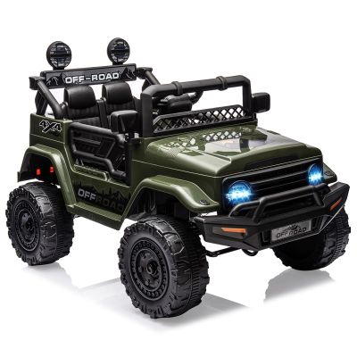 12V Electric Truck for Kids, Ride-on Car with Remote Control, Spring Suspension, LED Lights, 3-Speed Modes and Musical Toy Car for Children