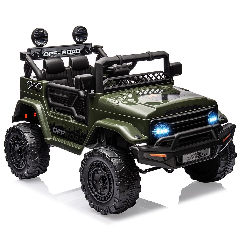 12V Electric Truck for Kids, Ride-on Car with Remote Control, Spring Suspension, LED Lights, 3-Speed Modes and Musical Toy Car for Children