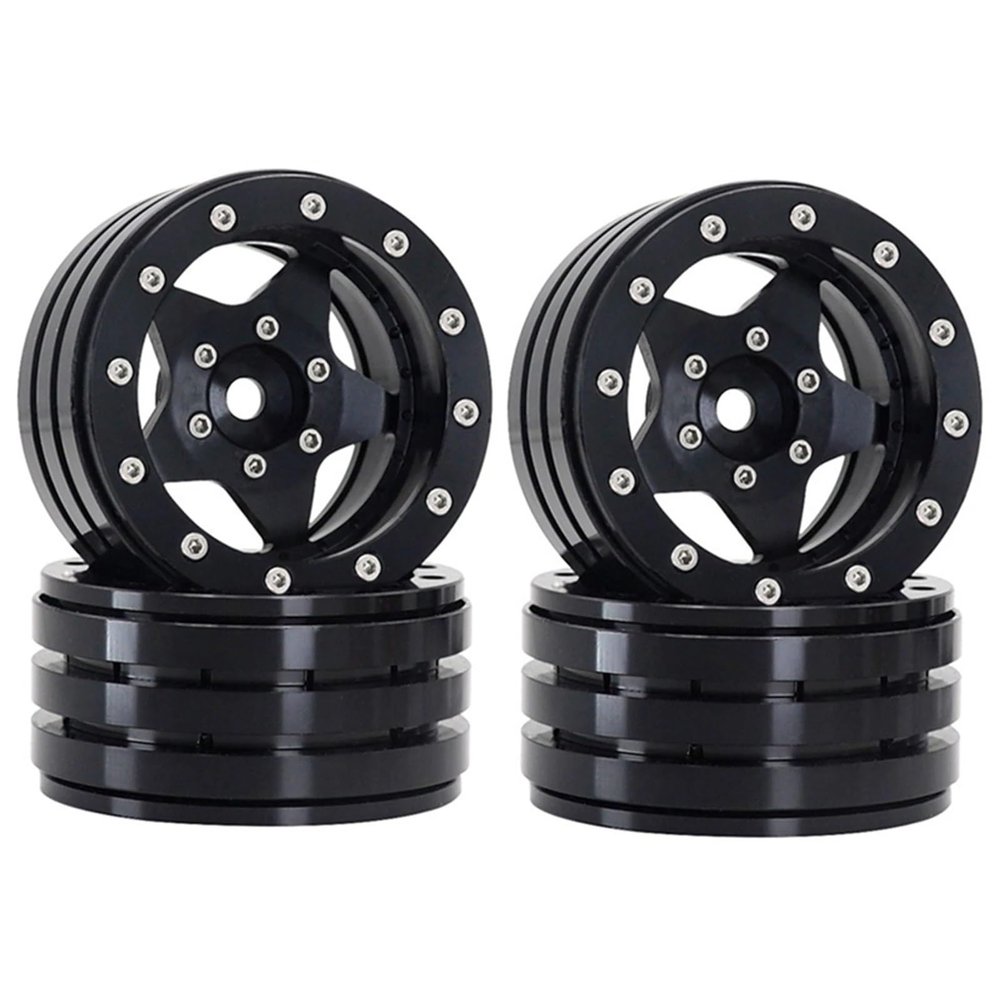 1.9'' Metal Beadlock Wheels for Axial for Redcat RC car part confident(Black)