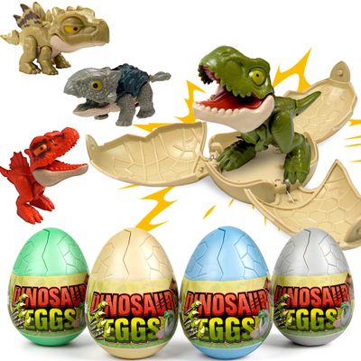 4 Pack Jumbo Dinosaur Eggs Easter Basket Stuffer Gift for Kids Boys, Hatching Dinosaur Eggs Toys Surprise Birthday Gift Toys for Boys Aged 3 4 5 6 7 8 Year Old, Easter Fillers for Kids Toddlers Girl