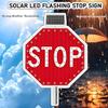 32" Solar LED Stop Sign - Waterproof & Heavy Duty Blinking Traffic Sign with Engineer Grade Reflective Film, Rust-Proof Metal, Includes Mounting Accessories view 3