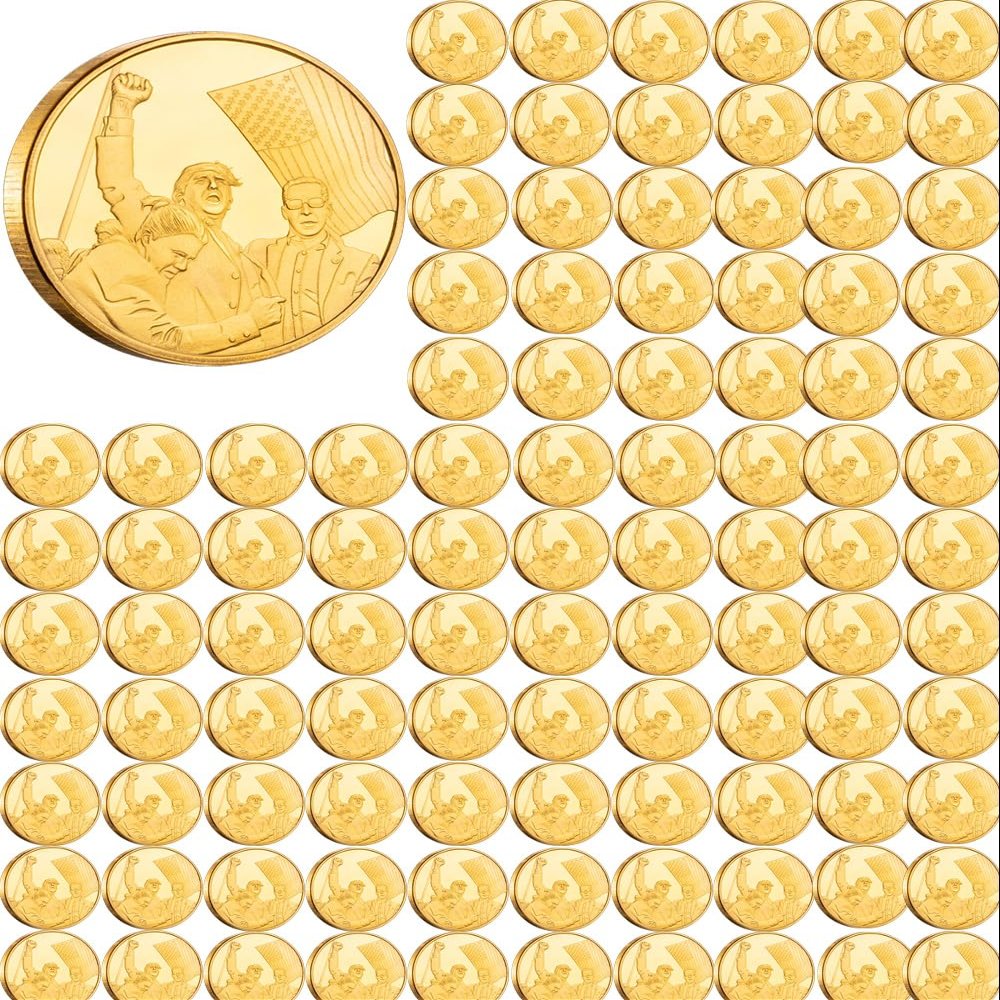 100 PCS Challenge Coin Trump Coins Ideal Gift for Trump Supporters