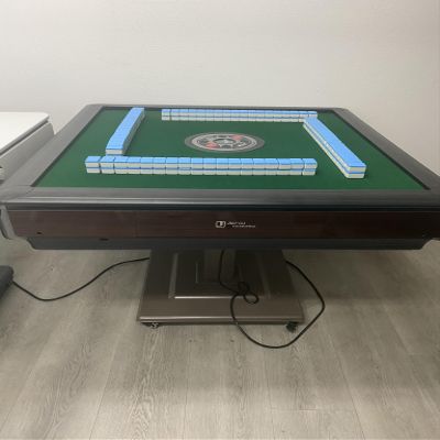S100 Best Premium Automatic Folding Mahjong Table - with CoverOne Year Warranty (Coffee, 36mm 144pc Chinese Small Tiles - No Number)