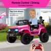 12V Electric Truck for Kids, Ride-on Car with Remote Control, Spring Suspension, LED Lights, 3-Speed Modes and Musical Toy Car for Children view 3