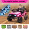 12V Electric Truck for Kids, Ride-on Car with Remote Control, Spring Suspension, LED Lights, 3-Speed Modes and Musical Toy Car for Children view 4