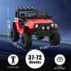 12V Kids Electric Vehicle Toy Ride On Truck Car with Parent Remote Control for Toddlers, Seat Harness, 4-Wheel Spring Suspension, LED Lighting, Built-in Music Player & USB Port, Black, Red view 2