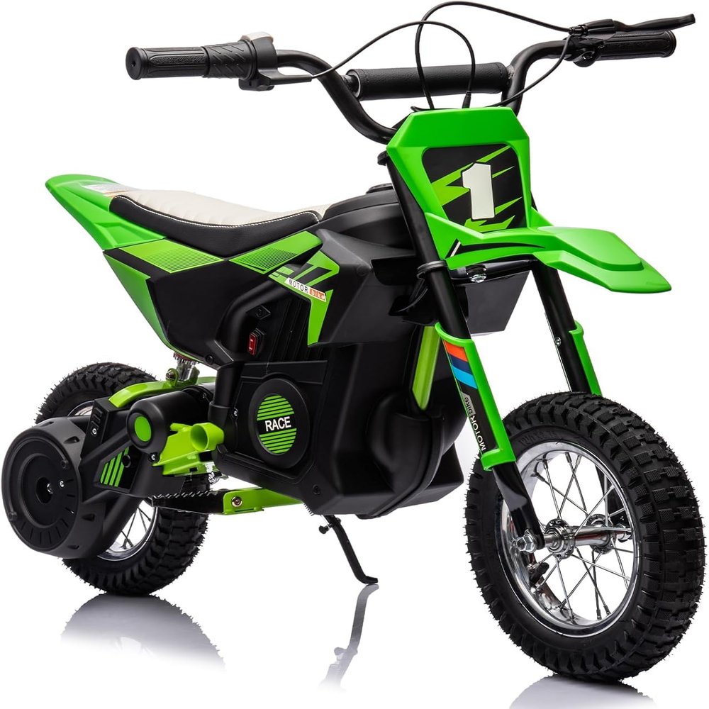 24V Kids Electric Dirt Bike, 250w Motor Ride-on Motorcycle with 13.6 MPH Top Speed, Leather Seat, Twist-Grip Throttle, Metal Suspension & Air-Filled Tires  Off-Road Motocross Riding Toy for Boys & Gi