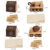 kienvy Wooden Toy Cars for 3 Year Old Boys & Girls - Construction Vehicles Set Push Toys for Toddlers, Wood Montessori Car with Rolling Wheels, Natural Wood Toys (Crane & Concrete Mixer Truck) view 2