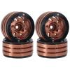 4PCS 1.9" Metal Beadlock Wheels RC Crawler for Axial SCX10 for Redcat confident(Brown) view 1