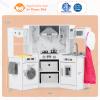 Costzon Corner Play Kitchen, Wooden Toddler Kitchen Playset w/Lights and Sounds, Water Circulation System, Washing Machine,Accessories, Kids Kitchen Playset for Boys,Girls (White) view 2