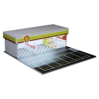 1/64 Scale Parking Garage Diorama with LED Lights, Garage Scene Display Case for 1/64 Cars Model, Custom Shop Car Parking Lot Collection Storage Box, Ornament Gift