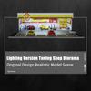 1/64 Scale Parking Garage Diorama with LED Lights, Garage Scene Display Case for 1/64 Cars Model, Custom Shop Car Parking Lot Collection Storage Box, Ornament Gift view 3