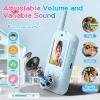 Video Walkie Talkies for Kids,Dual Camera 2-Pack Rechargeable Video Intercom Long Range Walkie Talkies,Voice Chat&Photo,Gifts for Age 3-12 Boys Girls Indoor Outdoor Games,Camping (Blue + Pink) view 4