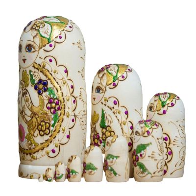 ljhnba Novelty Russian Dolls Set of 10 Hand Painted Wooden Matryoshka for Art Lovers Decorative Russian Nesting Figures Matryoshka Dolls