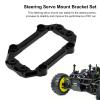 Aluminum Alloy Steering Servo Mount Bracket Stable Fix Improve Performance RC Cars Arrma Kraton 1/8 (Black) view 2