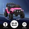 12V Kids Electric Vehicle Toy Ride On Truck Car with Parent Remote Control for Toddlers, Seat Harness, 4-Wheel Spring Suspension, LED Lighting, Built-in Music Player & USB Port, Hot Pink view 2