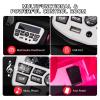 12V Kids Electric Vehicle Toy Ride On Truck Car with Parent Remote Control for Toddlers, Seat Harness, 4-Wheel Spring Suspension, LED Lighting, Built-in Music Player & USB Port, Hot Pink view 3