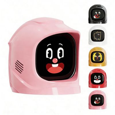Purryegift Car Robot Dashboard, Smart Car Emotional Companion Decoration with 52 Animated Expressions, AI Robot Dashboard Companion with Speakers, Smart Car Electronic Pet Kit for All Cars (Pink)