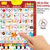 Bilingual Talking Wall Chart for Kids,English & Spanish Learning Poster ,Electronic Alphabet Wall Chart,with Song,Alphabet, Numbers,Animal Words & Piano Keys,for Toddlers Preschool Ages 3+ (Blue) view 2
