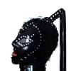 ACBYRUD Latex Rubber Hood with Transparent Eye Lens and Rivet Decoration Cosplay Halloween (XS) view 1