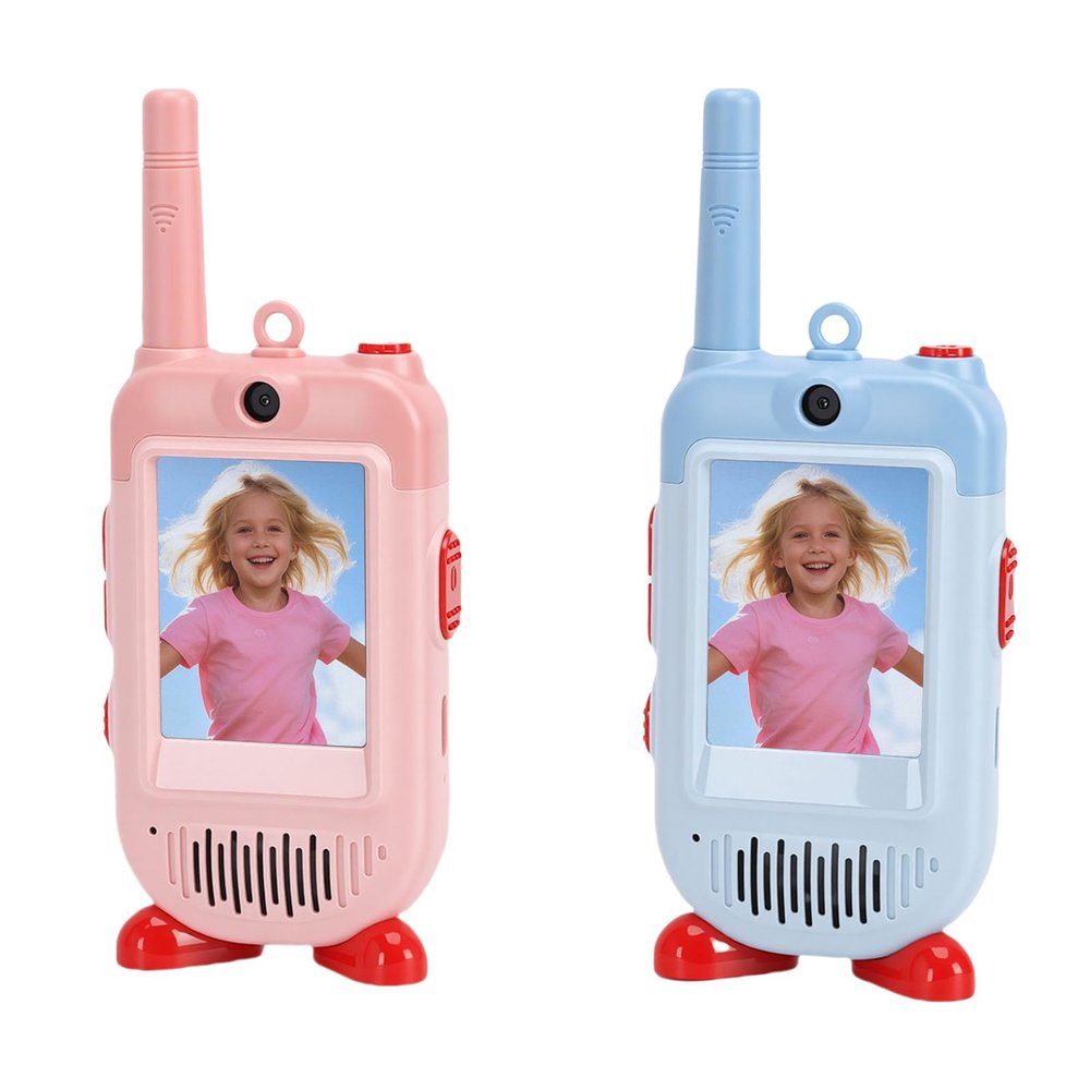ASHATA Walkie Talkies for Kids 2 Pcs, Video Walkie Talkies for Kids, Toys for 3 to 8 Year Old Boys Girls, Rechargeable Children's Video Intercom, Christmas Birthday Gifts Presents