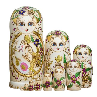 hejhncii Artistic Russian Nesting Toy Unique Hand Painted Wooden Dolls for Collection Stacking 10 Wooden Girl Dolls Traditional