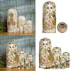 hejhncii Artistic Russian Nesting Toy Unique Hand Painted Wooden Dolls for Collection Stacking 10 Wooden Girl Dolls Traditional view 2