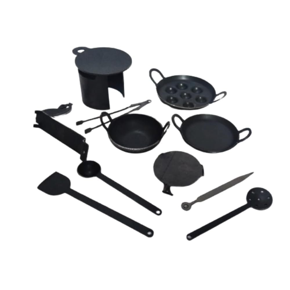 12-Piece Miniature Kids Kitchen Set Safe Realistic Cooking Toys
