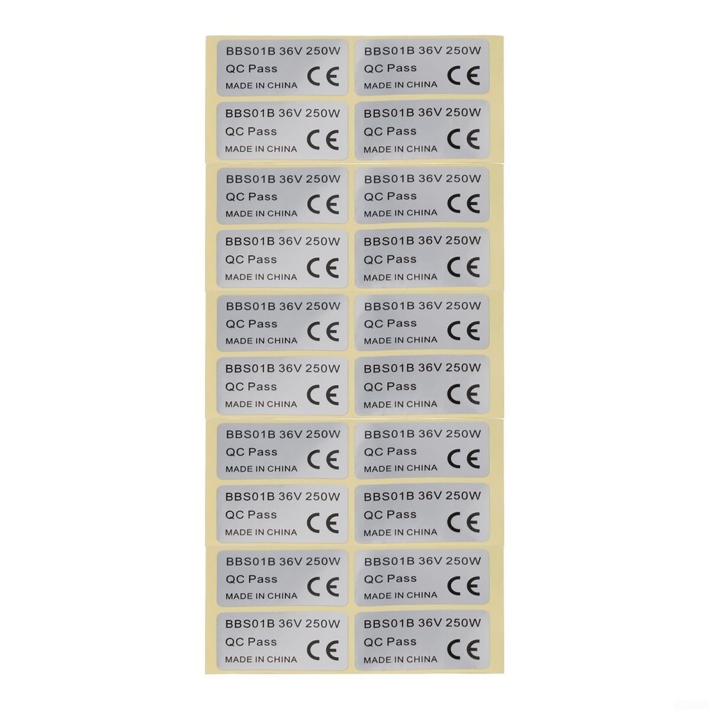 Ebike Electric Bicycle PVC Sticker Set 20 pcs Waterproof Decals Compatible with for Bafang BBS01/BBS02 Motors 36V 250W and 48V 750W for Customization(48V 750W)