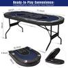 Hyner 8 Player Poker Table Foldable - Professional Casino Design with Padded Rail, Deep Cup Holders & Heavy-Duty Steel Frame, 71 Inch Portable Card Table for Home Games, Poker Nights and Parties view 3