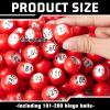 Liliful 100 Pcs Raffle Bingo Ball Set Numbered 101-200 with Easy Read Window, Mini Plastic Balls for Game Night, and Large Group Activities, Red view 2