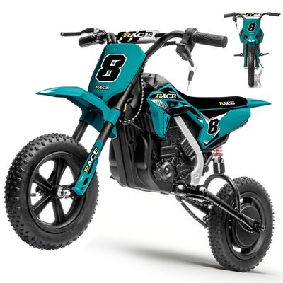 24V Kids Electric Dirt Bike - 250W Electric Motorcycle, 11 Mph Max Speed Electric Motorcycle Mini Bike with Music, 10 Miles Range, Twist Grip Throttle, Metal Suspension, Rubber Tires (Dark Green)