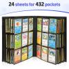 Euqvunn Trading Card Binder, Side-loading Card Album, 24 Pages 432 Pockets Card Folder, Double-sided Storage Card Book Card Collection Binder for TCG,MTG,Sports Cards (black) view 3