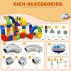 Magical Track Car Toys,Flexible Car Track Magical Train Set,DIY Race Car Track Building Kits with Train and Traffic Signs,for 4-8 Year Old Boy Toys Boys Girls Birthday Party Gifts (123PCS) view 3