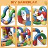 Magical Track Car Toys,Flexible Car Track Magical Train Set,DIY Race Car Track Building Kits with Train and Traffic Signs,for 4-8 Year Old Boy Toys Boys Girls Birthday Party Gifts (123PCS) view 4