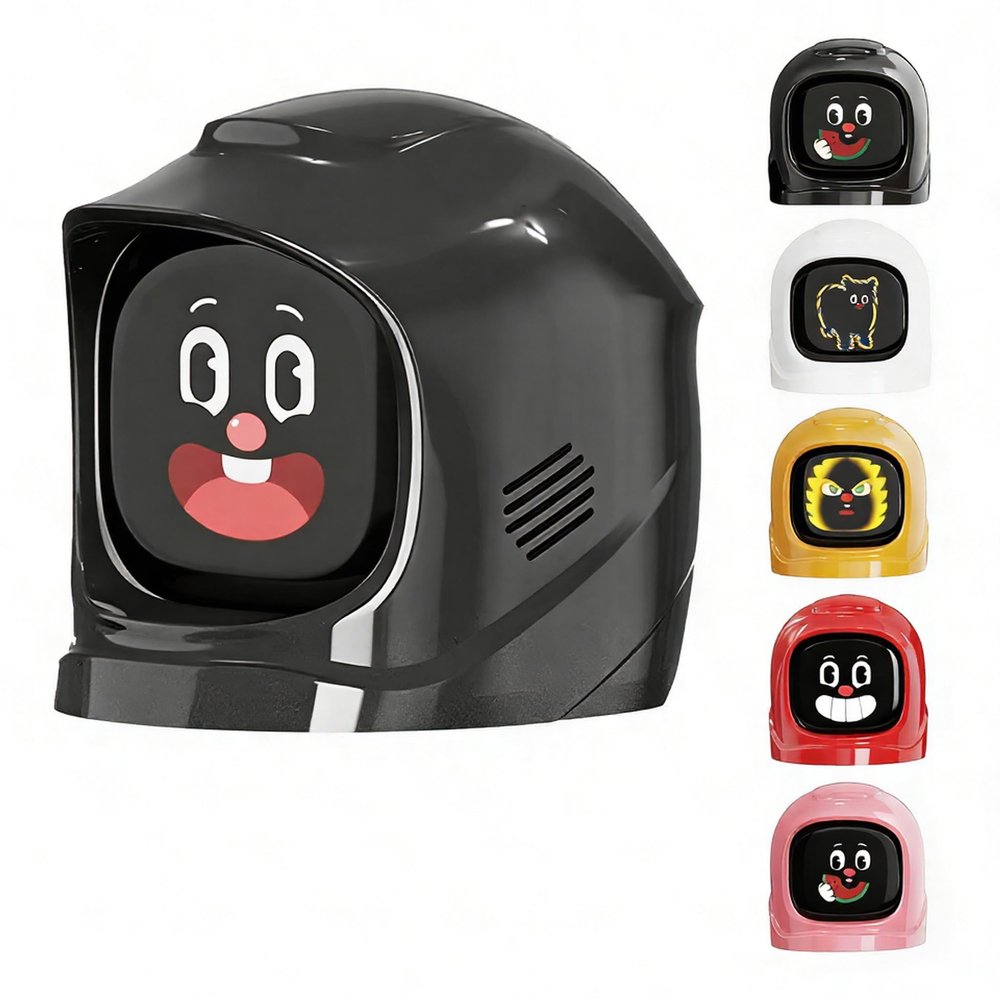 Purryegift Car Robot Dashboard, Smart Car Emotional Companion Decoration with 52 Animated Expressions, AI Robot Dashboard Companion with Speakers, Smart Car Electronic Pet Kit for All Cars (Black)