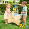 Kids Water & Sand Sensory Table - Wooden Outdoor Sensory Play Activity Table with Casters and Bin, Bottom Storage, Painting Acrylic Board & Water Toys, Montessori Tables Learning Toy for Kids view 1