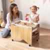 Kids Water & Sand Sensory Table - Wooden Outdoor Sensory Play Activity Table with Casters and Bin, Bottom Storage, Painting Acrylic Board & Water Toys, Montessori Tables Learning Toy for Kids view 3