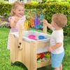 Kids Water & Sand Sensory Table - Wooden Outdoor Sensory Play Activity Table with Casters and Bin, Bottom Storage, Painting Acrylic Board & Water Toys, Montessori Tables Learning Toy for Kids view 4