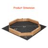 82" Extra Large Wooden Octagon Sandbox with Cover and 4 Bench Seats, Outdoor Kids Sand Pit with Bottom Liner, Fits 6-8 Children, Solid Fir Wood Sandpit for Backyard, Patio, Ages 3-8 view 2