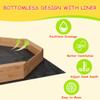 82" Extra Large Wooden Octagon Sandbox with Cover and 4 Bench Seats, Outdoor Kids Sand Pit with Bottom Liner, Fits 6-8 Children, Solid Fir Wood Sandpit for Backyard, Patio, Ages 3-8 view 3
