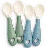 4-Pack Silicone Baby Spoons, Seposeve Soft Gum-Friendly First Feeding Spoons for Babies, Baby Feeding Utensils Essentials, Easy-Grip Handle, BPA Free, Dishwasher Safe, 2 Green 2 Blue view 1