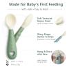 4-Pack Silicone Baby Spoons, Seposeve Soft Gum-Friendly First Feeding Spoons for Babies, Baby Feeding Utensils Essentials, Easy-Grip Handle, BPA Free, Dishwasher Safe, 2 Green 2 Blue view 2