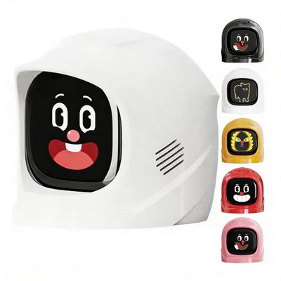 Purryegift Car Robot Dashboard, Smart Car Emotional Companion Decoration with 52 Animated Expressions, AI Robot Dashboard Companion with Speakers, Smart Car Electronic Pet Kit for All Cars (White)