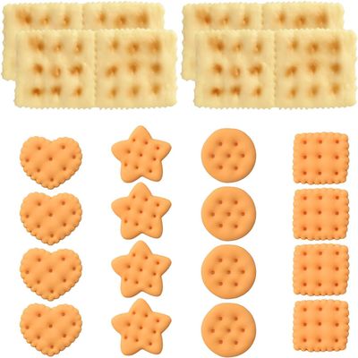 20Pcs Artificial Fake Cookies - 5 Styles Realistic Simulation Biscuits & Crackers Dessert Food Props for Home Kitchen Display, Shop Decoration, Photography Models