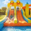Hapfan Inflatable Bounce House Double Water Slide, 11 in 1 Bouncy Castle with Market Stand, Water Gun, Splash Pool, Climbing Wall, Basketball Hoop for Big Kids, Outdoor Backyard Party view 3