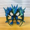 3D Printed Three Headed Dragon Figurine, Articulated Multi-Color Fantasy Creature, Collectible Desktop Decoration with Joint Mobility, Purple and Blue (B) view 1