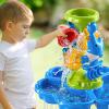 JUKUDAHU 2-Tier Sand and Water Table Toys for Kids Aged 3 4 5 6 7 8, Outdoor Activity Playset Sensory Play Table with Beach Toys Accessories Water Waterfall, Birthday Gifts for Toddlers 3-4 3-5 4-6 view 2