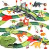 FUNBUD Dinosaur Race Track Toys for Kids - Birthday Gifts for Boys Age 3 4 5 6 7 Year Old, Flexible Race Cars Track Playset with Lights, 280+ PCS Creative view 1
