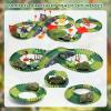 FUNBUD Dinosaur Race Track Toys for Kids - Birthday Gifts for Boys Age 3 4 5 6 7 Year Old, Flexible Race Cars Track Playset with Lights, 280+ PCS Creative view 2